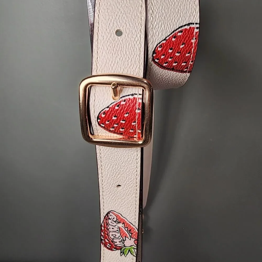 NEW Coach CAP17 Replacement Reversible Novelty Bag Strap Strawberry Print